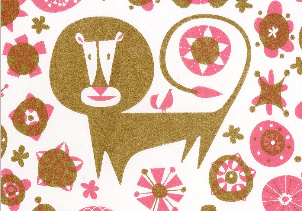 Lion Screen Print (Gocco)