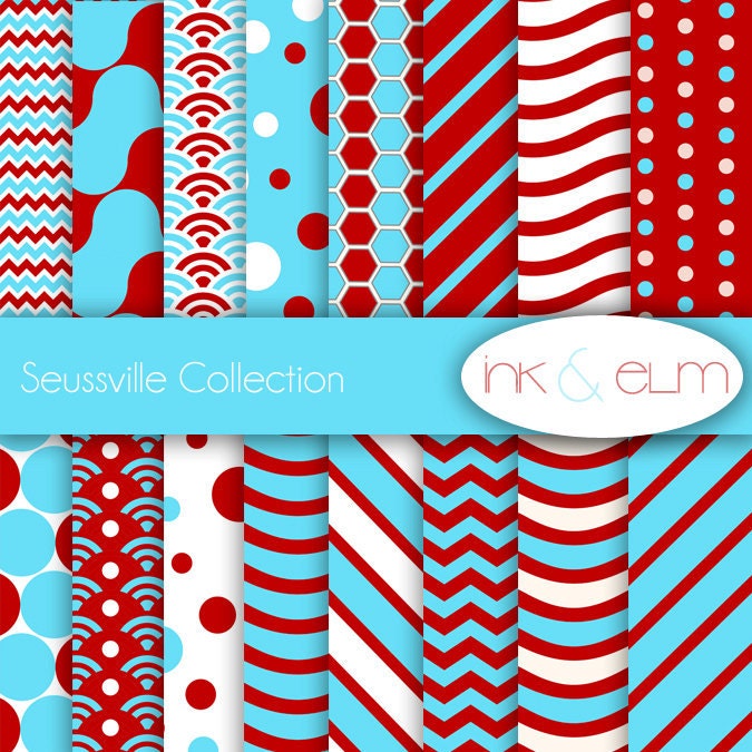 digital paper dr. seuss inspired,  dr. seuss scrapbook paper, dr. seuss backgrounds, dr. seuss party paper, printable seuss inspired papers