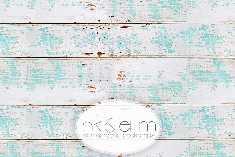 Vinyl Photography Backdrop 4ft x 3ft, Photo backdrop, Photography Floor, Background, Vintage Distressed Aqua Wood Floor, "Aqua Beachwood"