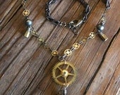The Clockmaker's Daughter Lives on the Roof -- Steampunk assemblage necklace -- reclaimed vintage