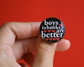 Boys in Books are Better Adjustable Antiqued Brass Ring with Glass - FINAL SALE