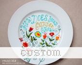 Made to Order - Custom Hand Drawn Small Ceramic Plate with quote or doodle