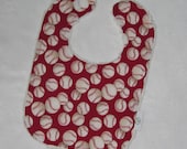 Red Baseballs and Chenille Boutique Bib
