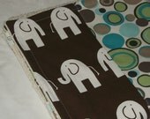 Cool Ele and Dots Chenille Receiving Stroller Blanket