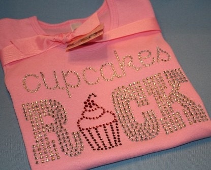 CUPCAKES ROCK rhinestud tee by Daisy Creek Designs