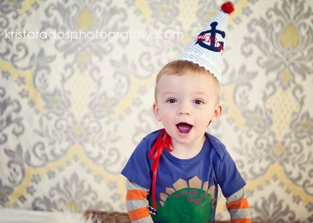 Boys Birthday Party Hat - M2M Nautical Theme, blue, red, white - Completely Custom