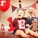 Boys 1st Birthday Party Hat - Fun Classic Sock Monkey Theme - Red, blue, brown - Perfect compliment to Eric Michael Moda Fabrics