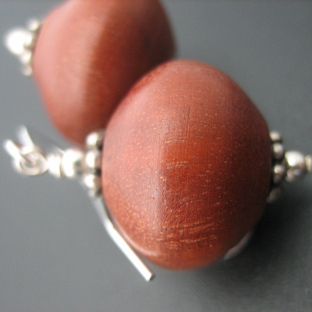 Hardwood bobble earrings