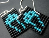 Space invader earrings - atari blue