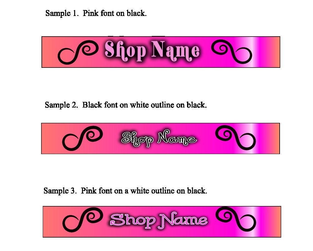 Pink Banner and Avatar Set for Your Etsy Shop