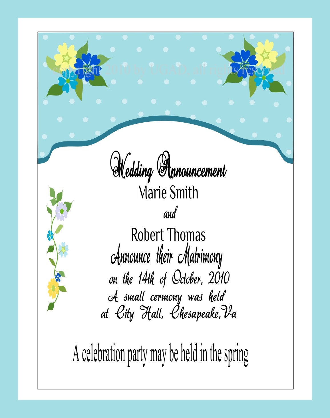 You Print It, Wedding Announcement, DIY