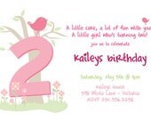 Custom printable bird birthday invitation