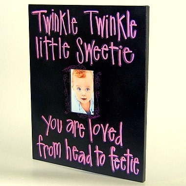 Twinkle Twinkle little sweetie,you are loved from head to feetie canvas picture frame 16x20