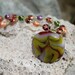 TROPICAL FLOWER Fused Glass Pendant With Beaded Necklace --Art Glass By YM