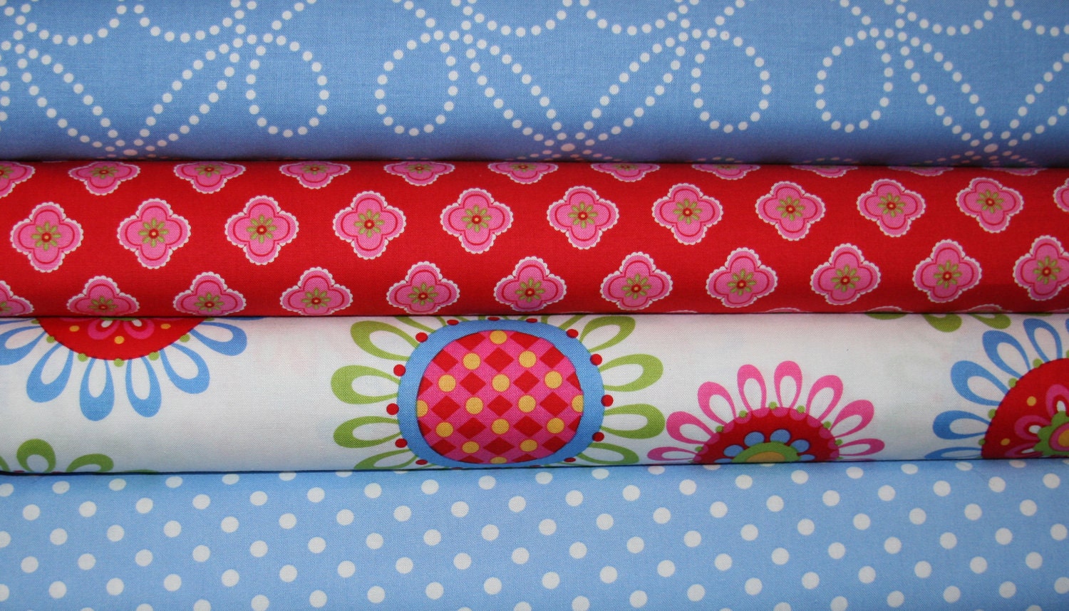 4 Fat Quarters  Ooh, La La Fabric by Pillow and Maxfield  Michael Miller Designer Fabric