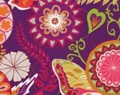 1 Fat Quarter Cocoon Metamorphosis Ruby Wine Butterflies, by Valori Wells  Designer Fabric