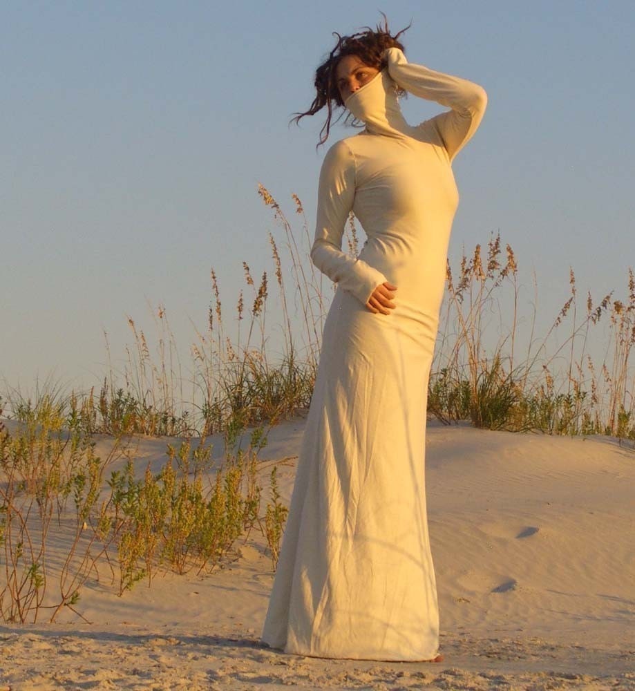 The Long Turtleneck Base Dress (organic stretchy cotton)