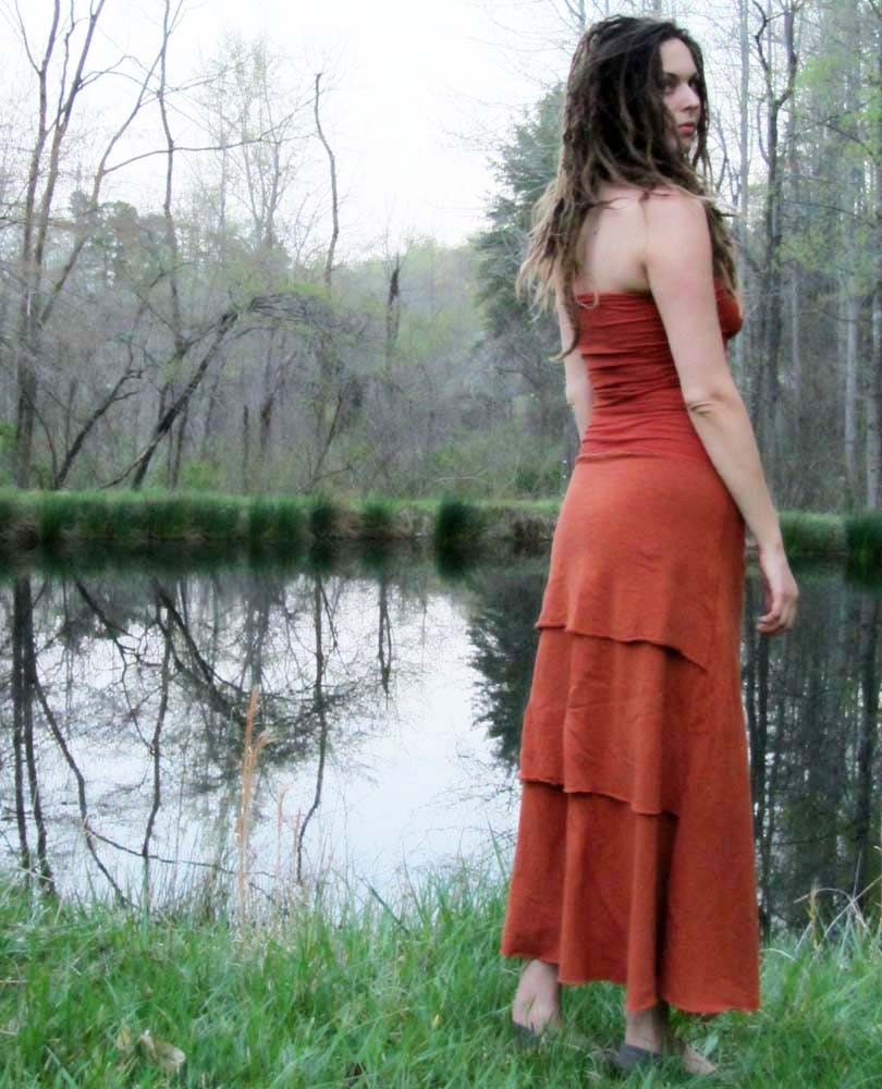 Love me 2 Times Long Ruffle Butt Dress (hemp/organic cotton knit)
