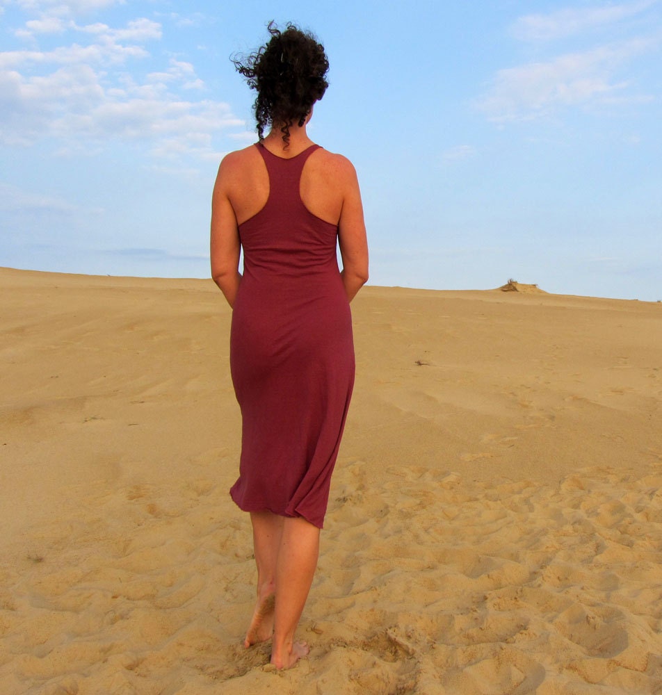 Organic Below Knee Racer Back Knit Dress (organic hemp/cotton knit )