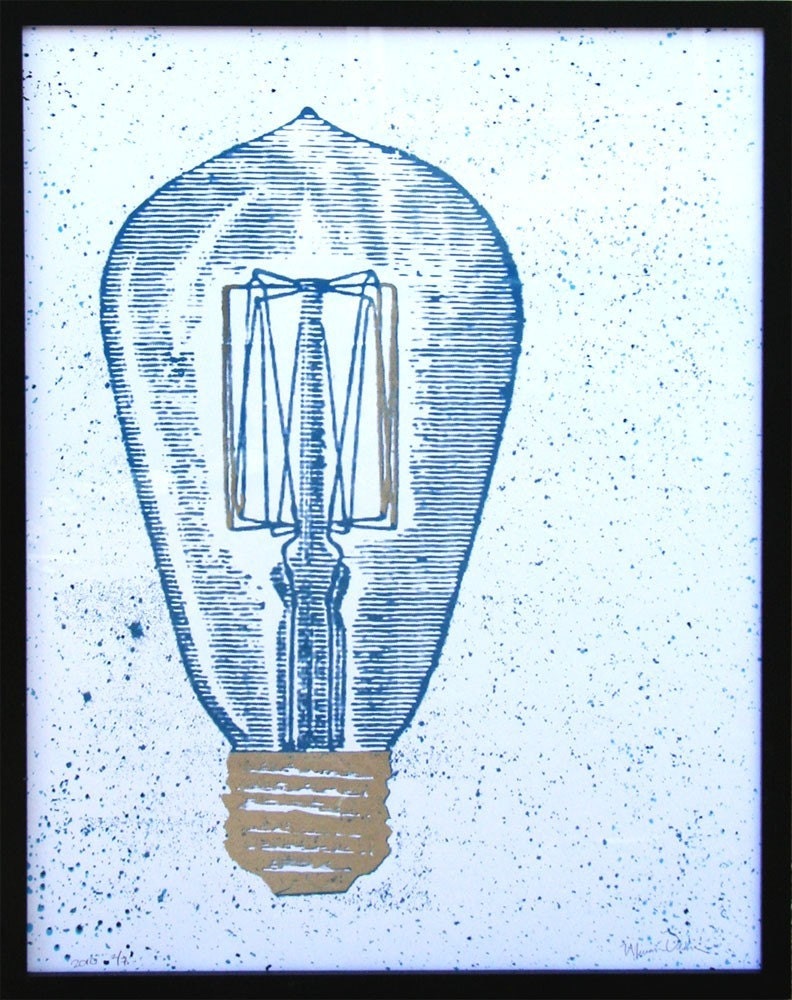 Large Light Bulb - Screen Print