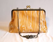 Handprinted Woodgrain Purse - Gold