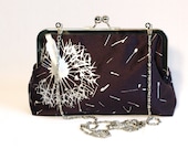 Handprinted Dandelion Purse - Plum