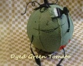 Felt Sculpture Dyed Green Tomato