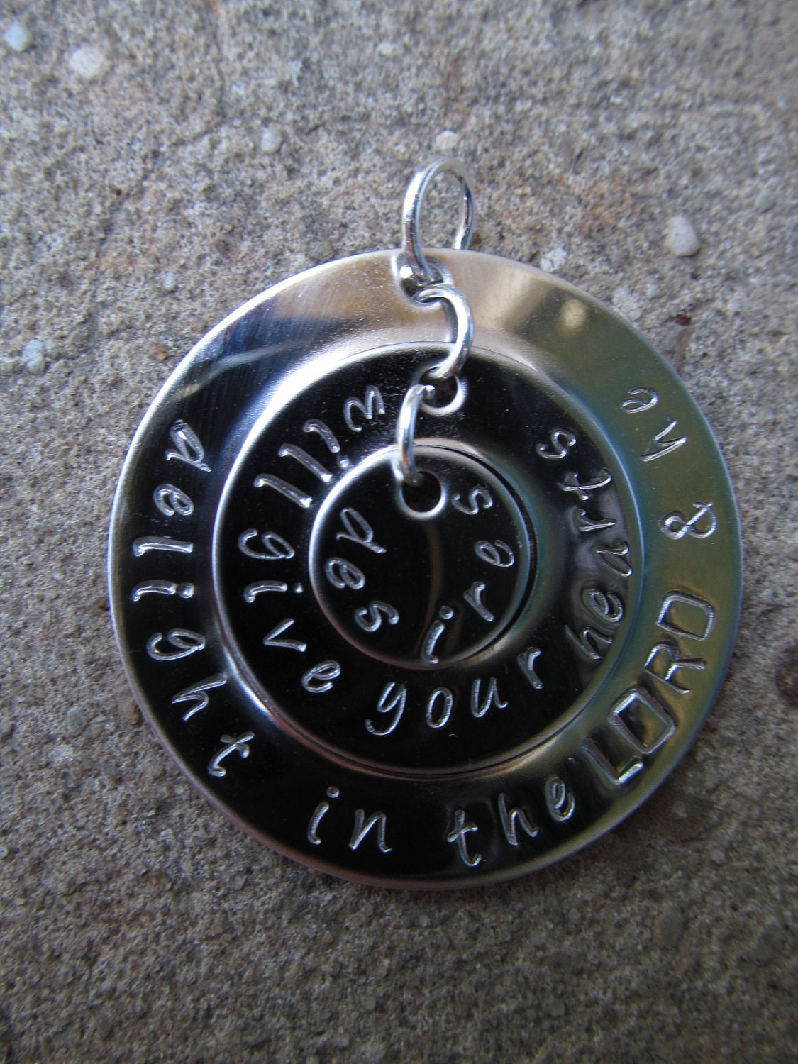 Custom Triple Stacked Circle Necklace Charm