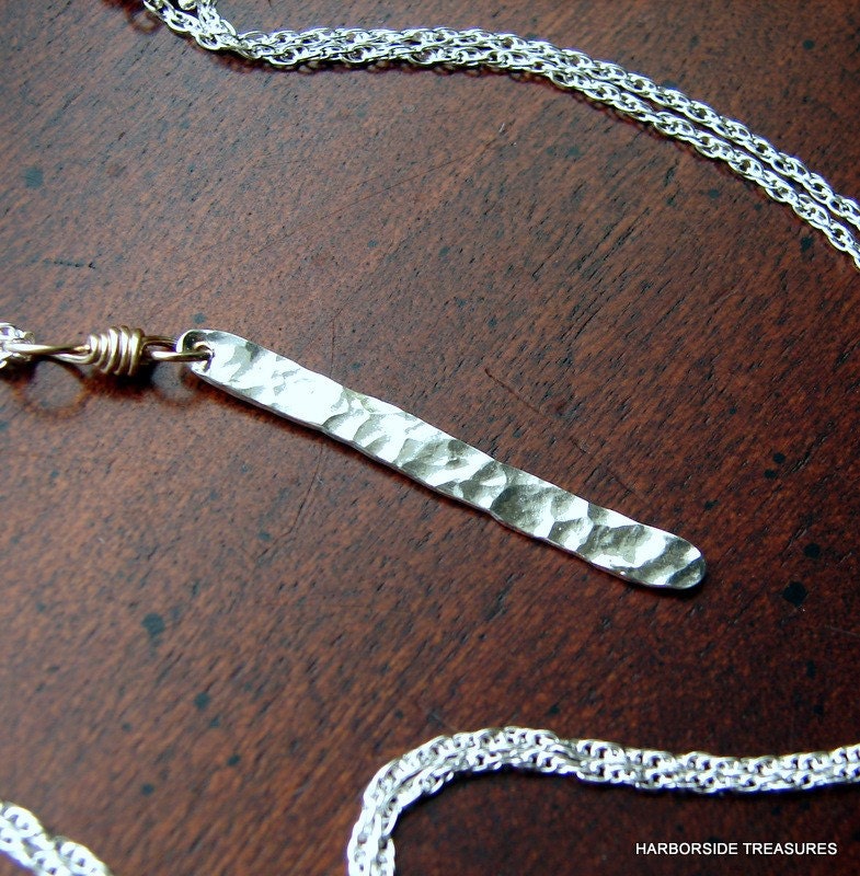 Water Necklace,  Water Ripples Necklace, Hand Hammered Texture, Minimalist Jewelry, Modern Style