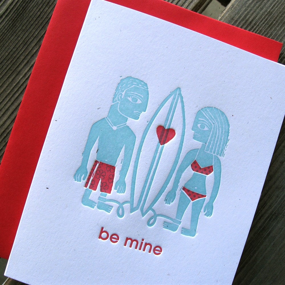 Surfer Valentine Card