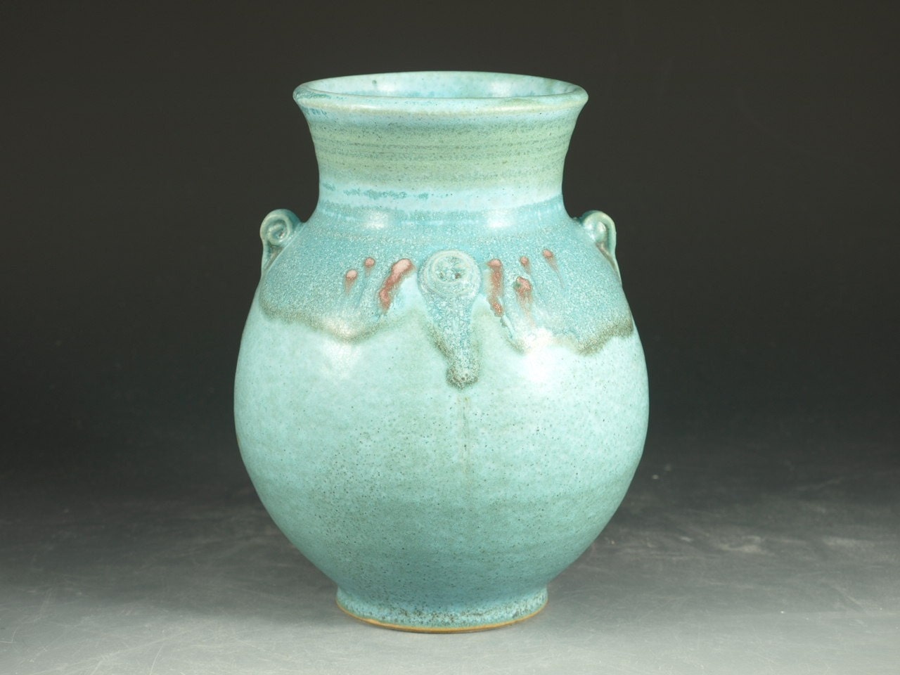 Vase in turquoise glase - wheel thrown stoneware pottery