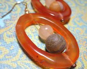 Sunset Carnelian and Fire Agate Earrings