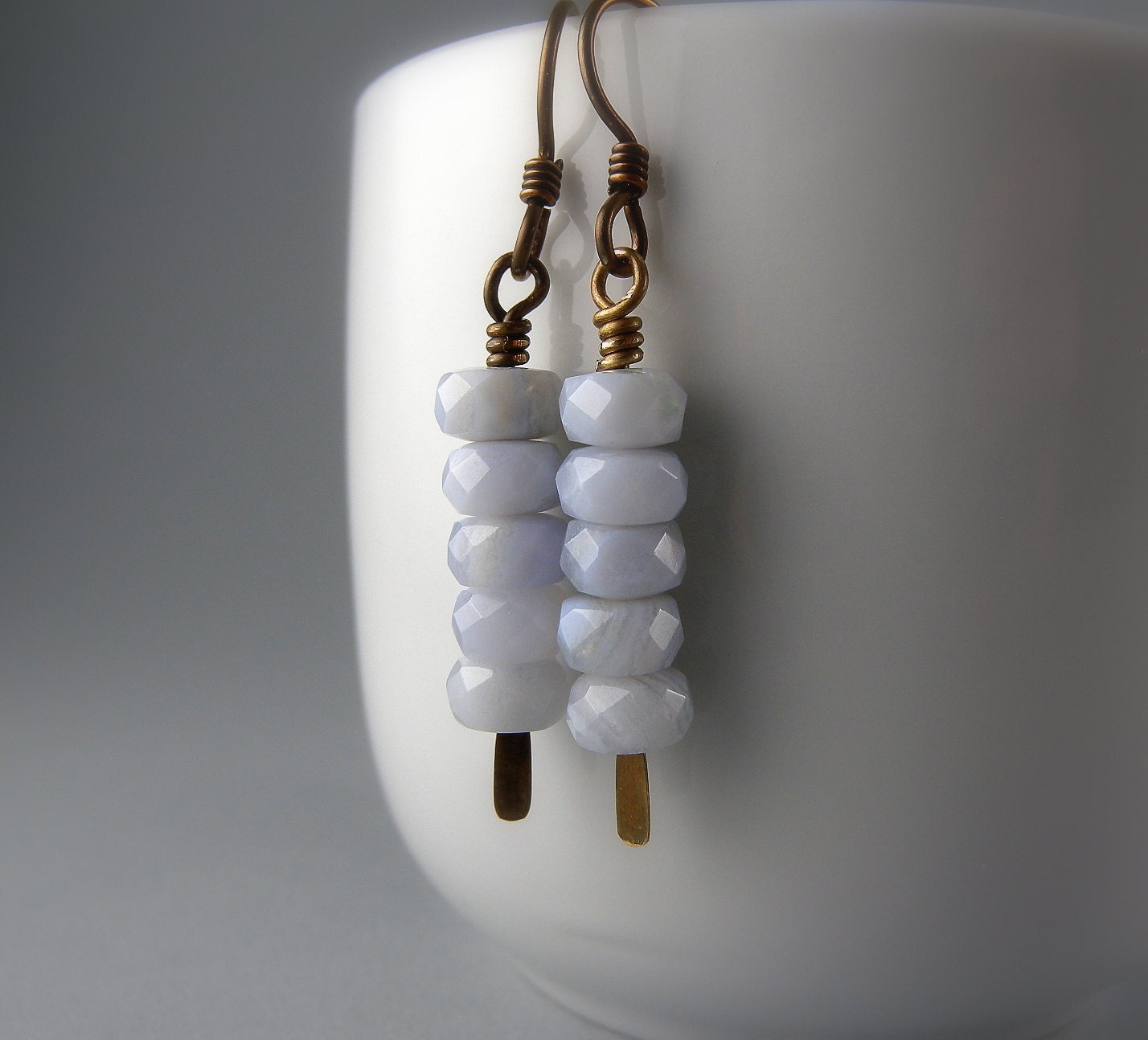 Baby Blue Stack Up Earrings with Free Shipping