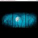 WEEKEND SALE - Original Tree Painting Abstract Landscape Forest Fireflies - Twilight in Turquoise by Jaime Best
