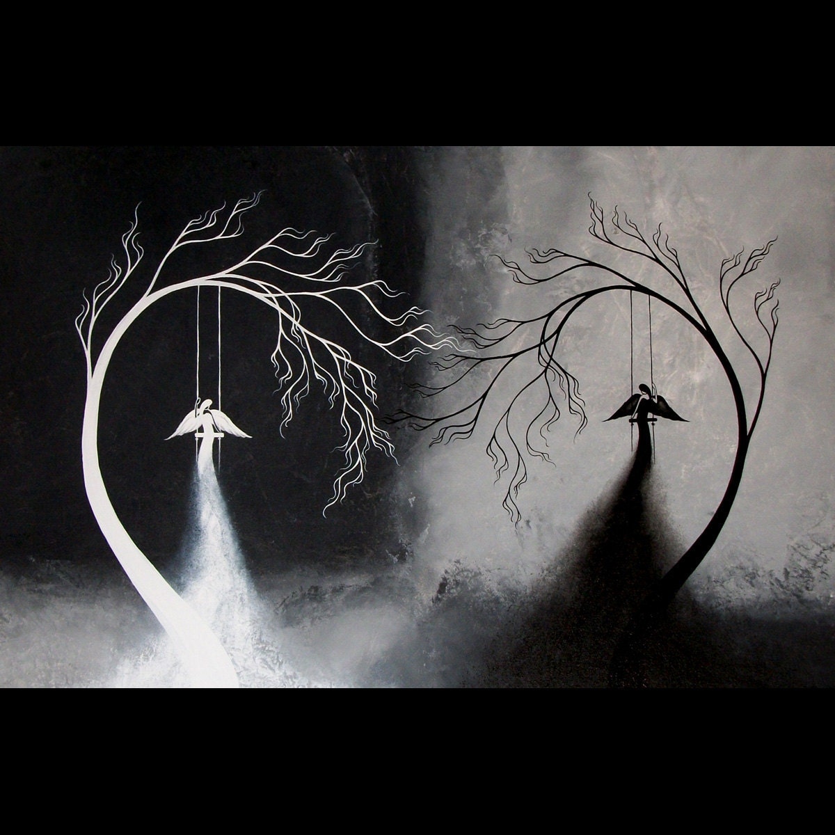 WEEKEND SALE - Original Contemporary Tree Painting - Fantasy Art by Jaime Best - Heartache and Poetry 63