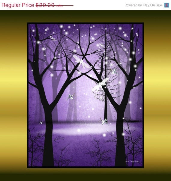 Fantasy Tree Art Print - 8 x 10 -- Aristocracy -- Trees and Dragonflies