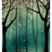 Fantasy Trees and Dragonflies Landscape Art Print -- Guardians Of Everlast --Limited Edition of 50--12 x 16 - Digital Painting