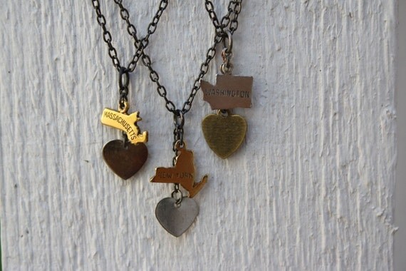 Home is Where the Heart is Necklace - State Charm Necklace