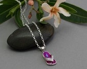 Sterling silver beach flip flop sandal necklace