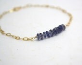 Gold fill chain bracelet with iolite