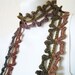 Long Lace Leaf Scarflette - Women Crocheted Scarf Lariat Necklace Fiber Jewelry in Earthtones. Original design by kanokwalee.