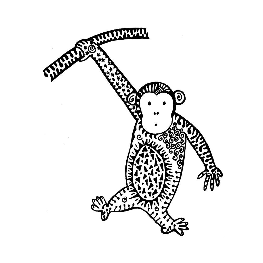 Monkey notecards, set of 10 - karmabee