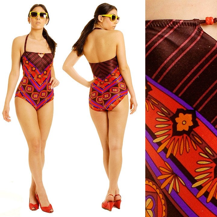 VINTAGE MAIDENFORM Halter STRAPLESS Sexy SWIMSUIT S/M
