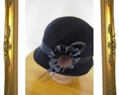 Cloche hat sewing pattern medium size - black cloche sewing hat pattern