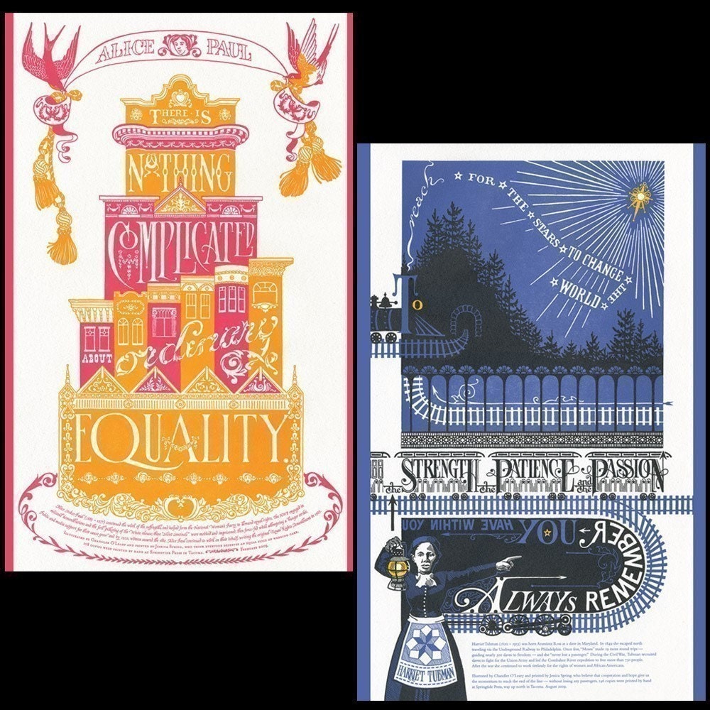 FEMINISTS set of 6 oversized postcards