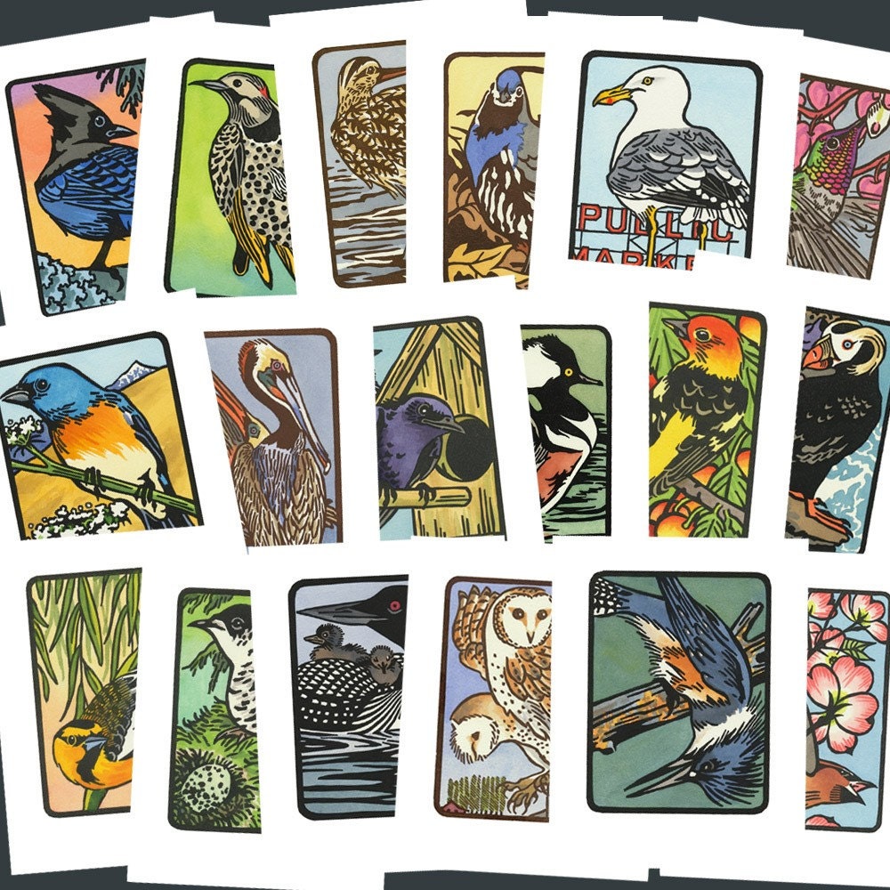 PICK ANY 6 Flock bird greeting cards
