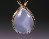 Blue Chalcedony Pendant in 14 karat Gold MISTY BLUES