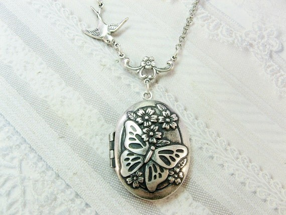 Butterfly Locket Necklace