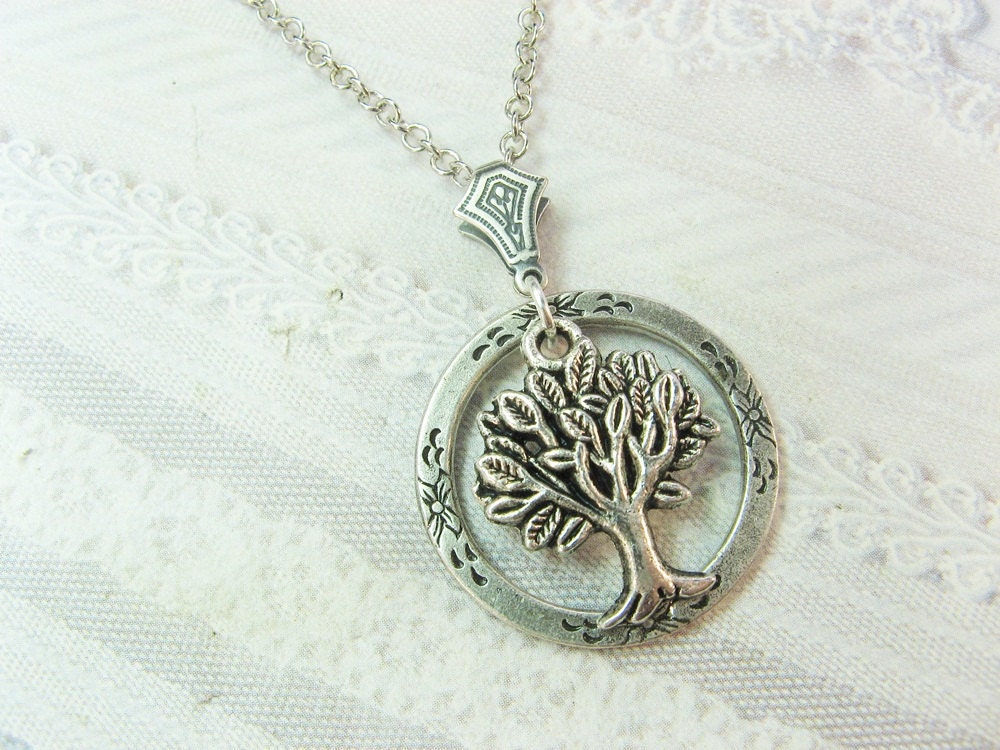 Silver Tree Necklace - Silver TREE OF LIFE - Jewelry by BirdzNbeez - Wedding Birthday Bridesmaid Gift