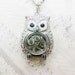 ORIGINAL Silver Owl Necklace - STEAMPUNK OWL Necklace - Jewelry by BirdzNbeez - Graduation Day Wedding Birthday Bridesmaids Gift